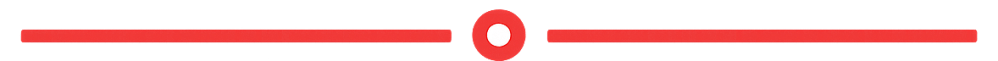 Red horizontal line with a circle in the center on white background.